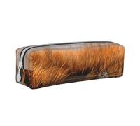 Trousse à crayons en cuir imprimé « Hunting Flying Wild Duck 2 » - Grande trousse à crayons - Pour homme, femme, adolescent, étudiant, blanc, Taille unique, Cartable