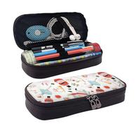 Trousse à crayons en cuir pour aquarelle, motif casse-noisette, compartiments zippés, trousse à crayons, trousse de rangement