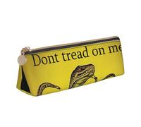 Trousse à crayons en cuir pour homme et femme avec fermeture éclair - Trousse portable « Don't tread on me » - Petite trousse de maquillage - Pochette pour pièces de monnaie - Pour le travail et le