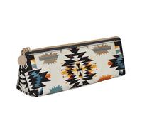 Trousse à crayons en cuir PVC avec fermeture éclair et fond en bois coloré arc-en-ciel, Amérindien., Taille unique, Cartable