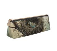 Trousse à crayons en cuir PVC avec fermeture éclair et fond en bois coloré arc-en-ciel, Maison pour oiseaux en plein air, Taille unique, Cartable