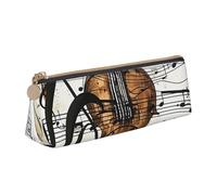 Trousse à crayons en cuir PVC avec fermeture éclair et fond en bois coloré arc-en-ciel, Music, Taille unique, Cartable