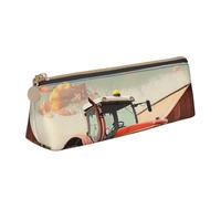 Trousse à crayons en cuir PVC avec motif boussole et carte du monde ancien, avec fermeture éclair, Company Tracteur de ferme, Taille unique, Cartable