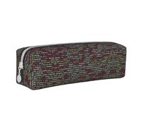 Trousse à crayons en cuir rouge pastèque avec fermeture éclair, trousse à crayons tridimensionnelle avec grande capacité, durable, pratique, portable, Code de programmation du programmateur, Taille