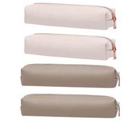 Trousse à crayons en cuir synthétique, 19,5 cm de long, trousse à crayons esthétique, design fin, organiseur de poche pour étudiants, bureau, collège, école, Noir , PK+KA, étui à stylo