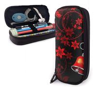 Trousse À Crayons En Cuir Synthétique Avec Double Fermeture Éclair - Motif Floral - 3,8 X 8,9 X 20,3 Cm