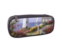 Trousse à crayons en cuir synthétique avec motif de pensées et de fleurs pour filles et garçons, Balise de mer, Taille unique, Cartable