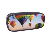 Trousse à crayons en cuir synthétique avec motif de pensées et de fleurs pour filles et garçons, Montgolfières., Taille unique, Cartable