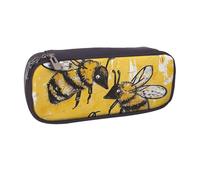 Trousse à crayons en cuir synthétique imprimé oiseaux extérieur pour filles garçons écoliers étudiants, Bee Love Honey, Taille unique, Cartable