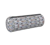 Trousse à Crayons en Cuir, Trousse à cosmétiques, Trousse à Crayons Portable avec Fermeture éclair argentée,Lévriers Chien Mignon Chien de Sauvetage Meilleurs Chiens Mignons