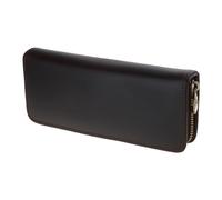 Trousse à crayons en cuir véritable faite à la main avec fermeture éclair pour fournitures de bureau rétro pour filles, garçons, adultes, écolières, grandes écoles et grands garçons, marron