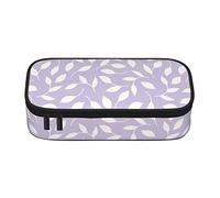 Trousse à crayons en feuille violette, grande capacité, pochette à crayons, pochette de papeterie durable avec fermeture éclair, bureau, collège, grand rangement pour adolescents garçons filles étud