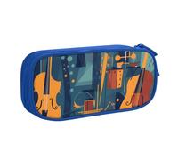 Trousse à crayons en forme de violoncelle, pochette colorée, sac à crayons de musique, organisateur de fournitures de bureau, trousse de maquillage portable à fermeture éclair avec plusieurs compartim