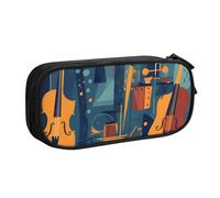 Trousse à crayons en forme de violoncelle, pochette colorée, sac à crayons de musique, organisateur de fournitures de bureau, trousse de maquillage portable à fermeture éclair avec plusieurs compartim