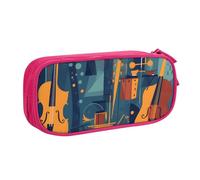 Trousse à crayons en forme de violoncelle, pochette colorée, sac à crayons de musique, organisateur de fournitures de bureau, trousse de maquillage portable à fermeture éclair avec plusieurs compartim