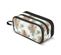 Trousse à crayons en nylon avec pommes de pin et branches de pin - Grande capacité - Pour écolières