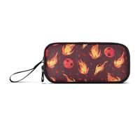 Trousse à crayons en nylon pour garçons - Grande capacité - Motif flammes de football - Pour l'école et les femmes du lycée