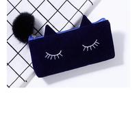 Trousse À Crayons En Peluche Chat Pour Filles Et Garçons,Sac À Crayons Boule De Fourrure Mignon,Grande Boîte À Crayons Kawaii,Fournitures Scolaires,Papeterie - Type Royal Blue
