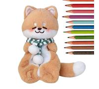 Trousse à crayons en peluche douce, sac de rangement spacieux pour fournitures d'écriture, support de rangement | Idéal pour l'école, la salle de classe, l'étude, l'université, les voyages, le