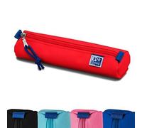Trousse à crayons en polyester durable ronde petite taille rouge - OXFORD