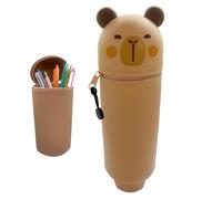 Trousse à crayons en silicone - Organiseur design Capybara, sac de papeterie spacieux, facile à transporter, sac d'école, de bureau multifonction | Architectes, étudiants, artistes, enseignants