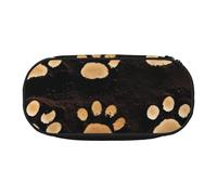 Trousse à crayons en tissu Oxford avec motif pingouin mignon imprimé avec un design spacieux pour l'école, le bureau, les voyages - Trousse multi-usage pour papeterie et maquillage, Empreintes de