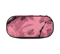 Trousse à crayons en tissu Oxford imprimé mouton et agneau avec design spacieux pour l'école, le bureau, les voyages - Trousse multi-usage pour papeterie et maquillage, Magnifiques feuilles de