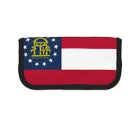 Trousse à crayons en toile avec drapeau de l'État de Géorgie - Rangement organisé pour voyage et usage quotidien - Trousse à crayons et maquillage