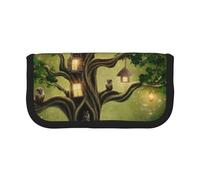 Trousse à crayons en toile avec fermeture éclair pour l'école, les voyages, le bureau et pour offrir en cadeau, Oiseaux d'arbres mystérieux, One Size, Cartable