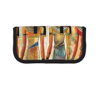 Trousse à crayons en toile avec imprimé tournesol jaune et floral, pochette spacieuse pour l'école, le bureau et les voyages, Femmes en Égypte ancienne, Taille unique, Cartable