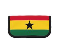 Trousse à crayons en toile avec motif drapeau du Ghana - Rangement organisé pour voyage et usage quotidien - Trousse à crayons et maquillage