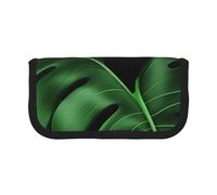 Trousse à crayons en toile avec motif tête de mort pour l'école, le bureau et les voyages Noir, Feuilles de banane., Taille unique, Cartable