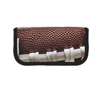Trousse à crayons en toile avec motif tête de mort pour l'école, le bureau et les voyages Noir, Lacets de football américain., Taille unique, Cartable