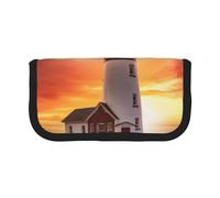 Trousse à crayons en toile imprimée 3D aigle à tête blanche, pochette spacieuse pour l'école, le bureau et les voyages, sunset, Taille unique, Cartable