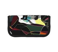 Trousse à crayons en toile imprimée avec ballon de football américain - Pour l'école, le bureau et les voyages, Black Dogs Teckel, Taille unique, Cartable