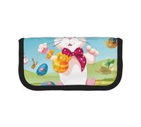 Trousse à crayons en toile imprimée avec inscription « Spring Happy Festival » pour l'école, le bureau et les voyages, Vacances du festival de printemps, Taille unique, Cartable