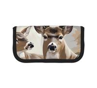 Trousse à crayons en toile imprimée boussole et carte du monde ancienne, pochette à stylos spacieuse pour l'école, le bureau et les voyages, Cerf camouflage_1, Taille unique, Cartable