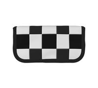 Trousse à crayons en toile imprimée camouflage, pochette spacieuse pour l'école, le bureau et les voyages, noir/blanc, Taille unique, Cartable