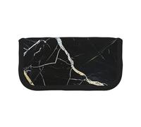 Trousse à crayons en toile imprimée camouflage, pochette spacieuse pour l'école, le bureau et les voyages, Marbre noir, Taille unique, Cartable