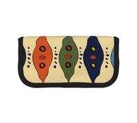 Trousse à crayons en toile imprimée camouflage, pochette spacieuse pour l'école, le bureau et les voyages, Style bohème, motif africain traditionnel, Taille unique, Cartable