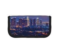 Trousse à crayons en toile imprimée cascade de montagne, pochette spacieuse pour l'école, le bureau et les voyages, Los Angeles Skyline, Taille unique, Cartable