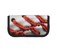 Trousse à crayons en toile imprimée chien mignon chiot pochette spacieuse pour l'école, le bureau et les voyages, Baseball Lace Close Up, Taille unique, Cartable