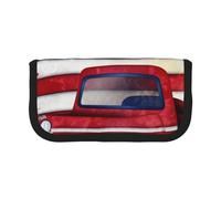 Trousse à crayons en toile imprimée chien mignon chiot pochette spacieuse pour l'école, le bureau et les voyages, Drapeau patriotique américain du 4 juillet, Taille unique, Cartable