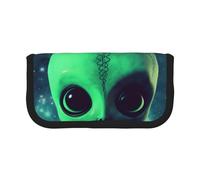 Trousse à crayons en toile imprimée de fleurs colorées hawaïennes, pour l'école, le bureau et les voyages, Vert alien, Taille unique, Cartable