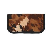 Trousse à crayons en toile imprimée de papillons colorés, pochette spacieuse pour l'école, le bureau et les voyages, Cuir de vache marron, Taille unique, Cartable