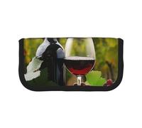 Trousse à crayons en toile imprimée Sunset at The Beach Bridge - Spacieuse pour l'école, le bureau et les voyages, bordeaux, Taille unique, Cartable