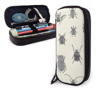 Trousse À Crayons En Toile Motif Paradis Tropical Gris Turquoise 21 X 5,5 X 5 Cm