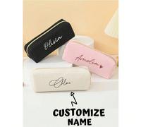 Trousse à crayons en velours côtelé personnalisable, pochette de rangement pour articles de papeterie essentiels. Convient aux étudiants et aux employés de bureau, idéal comme cadeau pour les amis et 