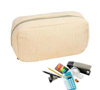 Trousse à crayons en velours côtelé - Pochette à fermeture éclair, papeterie d'écriture avec plusieurs compartiments, récipient scolaire avec tissu doux, support pour adolescents et étudiants pour