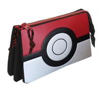Pokémon - Trousse scolaire triple Pokéball - 5 compartiments - Blanc et rouge - Produit officiel